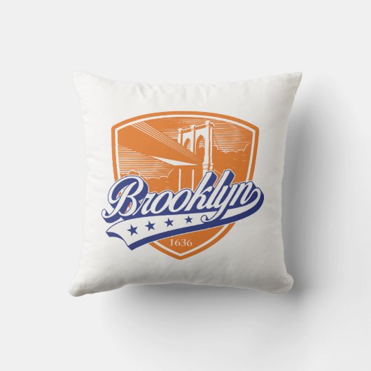 Brooklyn Schild met Swoosh Design Kussen (Achterkant)