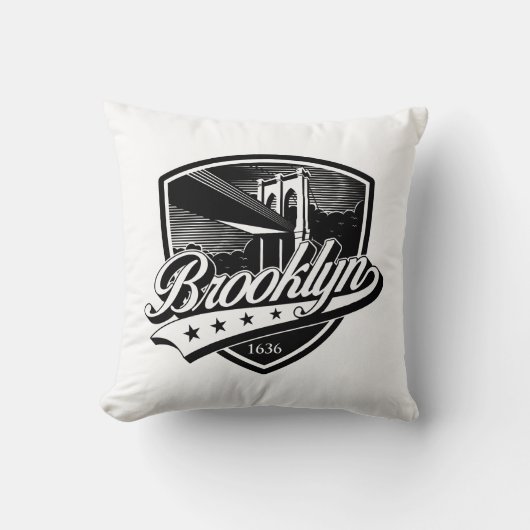 Brooklyn Schild met Swoosh Design Kussen (Voorkant)