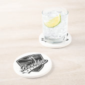 Brooklyn Schild met Swoosh Design Zandsteen Onderzetter (Zijkant)