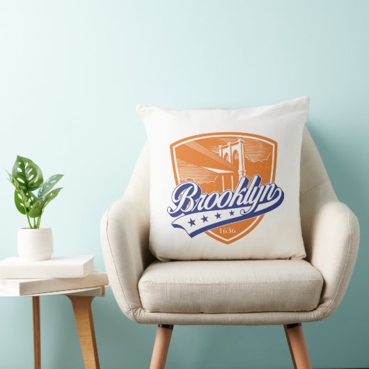 Brooklyn Schild met Swoosh-ontwerp Kussen (Stoel)