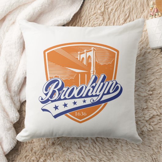 Brooklyn Schild met Swoosh-ontwerp Kussen (Deken)