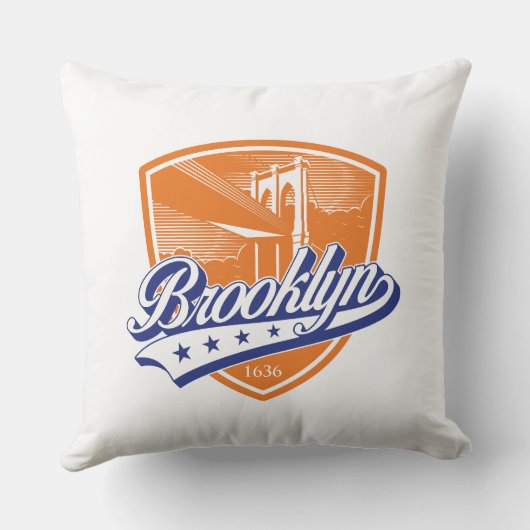 Brooklyn Schild met Swoosh-ontwerp Kussen (Achterkant)