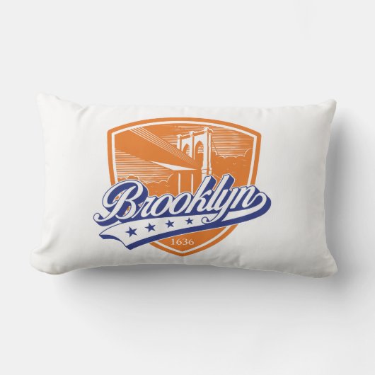 Brooklyn Schild met Swoosh-ontwerp Kussen (Voorkant)