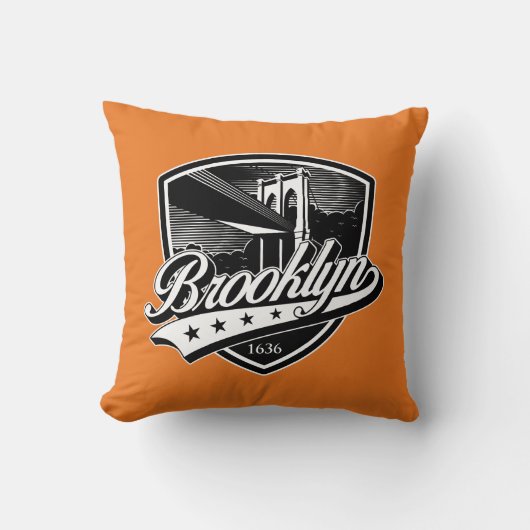 Brooklyn Schild met Swoosh-ontwerp Kussen (Voorkant)