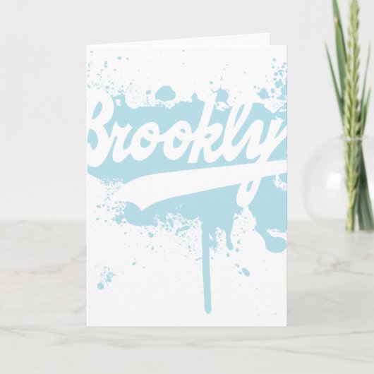 Brooklyn schilderde Blauw Wenskaart Kaart (Voorkant)