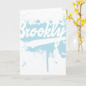 Brooklyn schilderde Blauw Wenskaart Kaart (Gele Bloem)