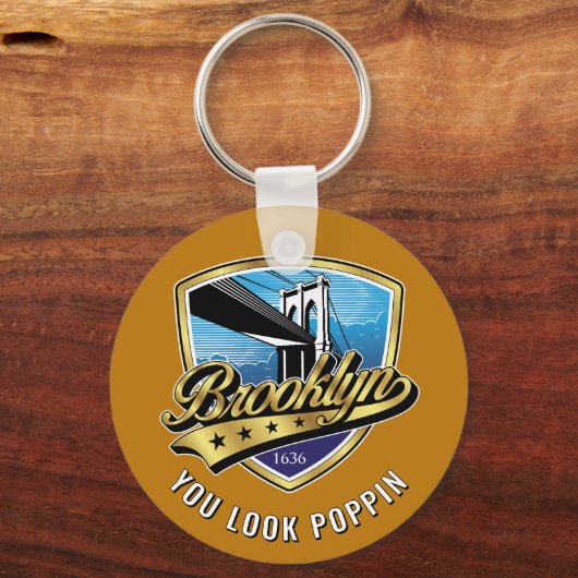 Brooklyn Shield en Swoosh Design Sleutelhanger (Achterkant)