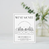 Brooklyn Silhouette Moderne Deco | Adreswijziging Aankondigingskaart (Staand voorkant)
