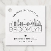 Brooklyn Skyline | Bruiloft Welkom Favor Bedankjes Labels (Voorkant)