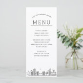 Brooklyn Skyline | Huwelijksevenement Diner Menu (Staand voorkant)