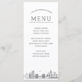 Brooklyn Skyline | Huwelijksevenement Diner Menu (Voorkant)