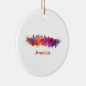 Brooklyn skyline in watercolor keramisch ornament (Rechts)