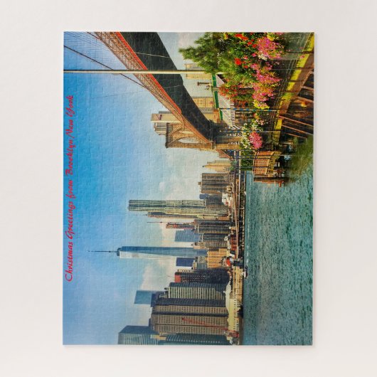 Brooklyn Skyline.Kerstgroetings Legpuzzel (Verticaal)