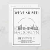 Brooklyn Skyline Modern Deco | Adres wijzigen Aankondigingskaart (Voorkant / Achterkant)