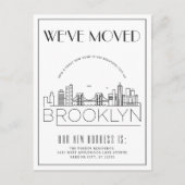 Brooklyn Skyline Modern Deco | Adres wijzigen Aankondigingskaart (Voorkant)