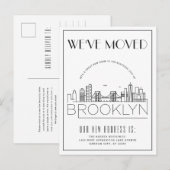 Brooklyn Skyline Moderne Deco | Adres Gewijzigd Aankondigingskaart (Voorkant / Achterkant)