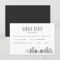Brooklyn Skyline Wedding RSVP met Maaltijdkeuze