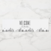 Brooklyn Skyline | Welkomstbericht Waterfles Etiket (Enkel label)