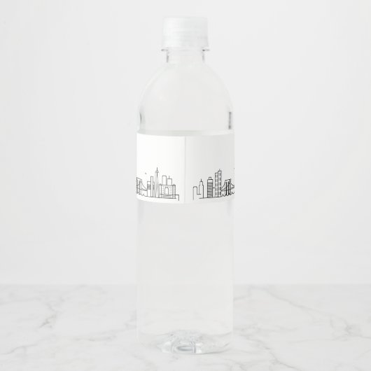 Brooklyn Skyline | Welkomstbericht Waterfles Etiket (Achterkant)