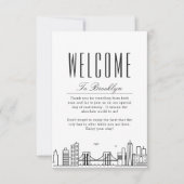 Brooklyn Skyline | Welkomstberichten — Labels Notitiekaartje (Voorkant)