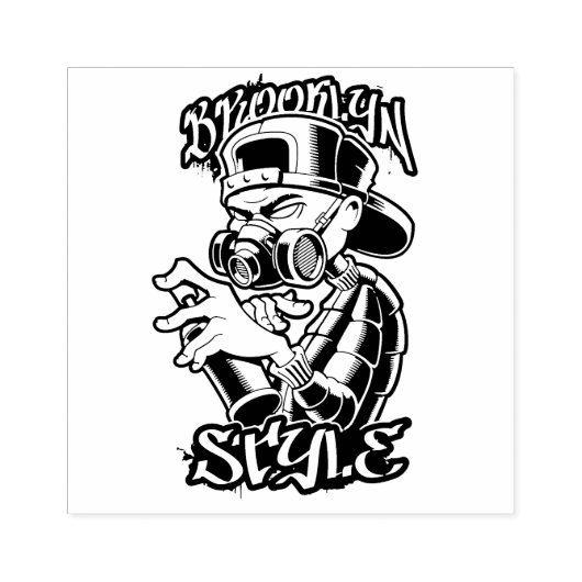 Brooklyn stijl graffiti rubberstempel (Afrduk)