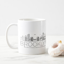 Brooklyn Stylized Skyline Coffee Mok