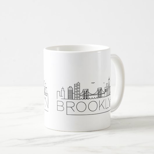Brooklyn Stylized Skyline Coffee Mok (Voorkant rechts)
