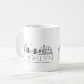 Brooklyn Stylized Skyline Coffee Mok (Voorkant links)