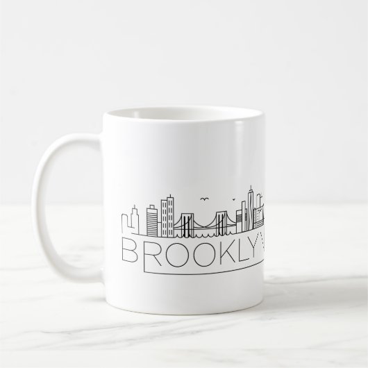 Brooklyn Stylized Skyline Coffee Mok (Links)
