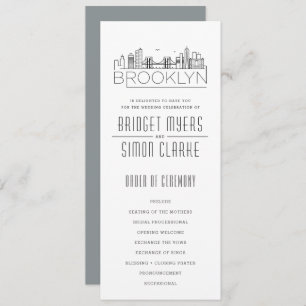 Brooklyn Stylized Skyline   Weddenschap-programma Kaart