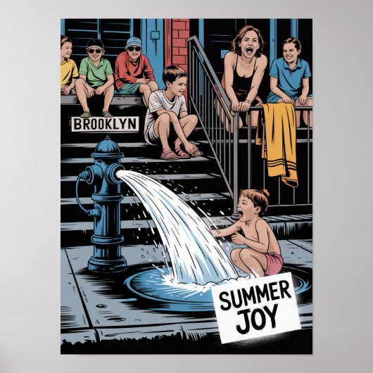 Brooklyn Summer Joy Baby Brandkraan Poster (Voorkant)