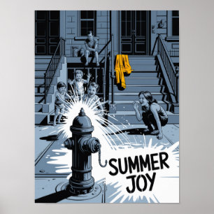 Brooklyn Summer Joy Brandkraan Kunst Poster