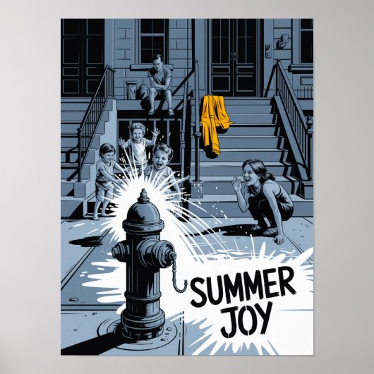 Brooklyn Summer Joy Brandkraan Kunst Poster (Voorkant)