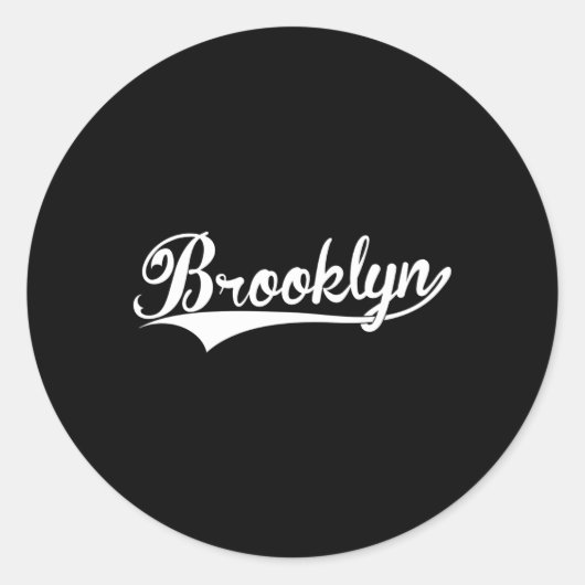 Brooklyn Swoosh S Ronde Sticker (Voorkant)