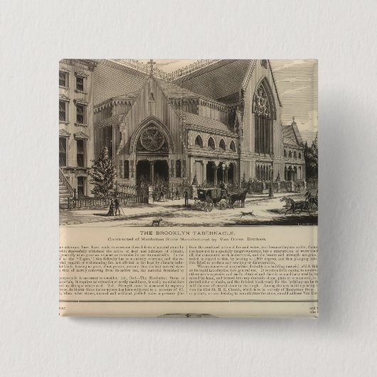 Brooklyn Tabernacle Great Organ Built Vierkante Button 5,1 Cm (Voorkant)