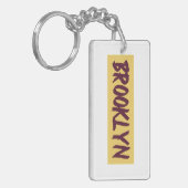 Brooklyn Text Base Design on Yellow Background Sleutelhanger (Voorkant Links)