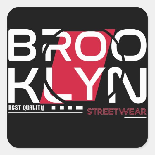 Brooklyn Urban Streetkleding Art Vierkante Sticker (Voorkant)