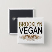 Brooklyn Vegan Vierkante Button 5,1 Cm (Voorkant /achterkant)