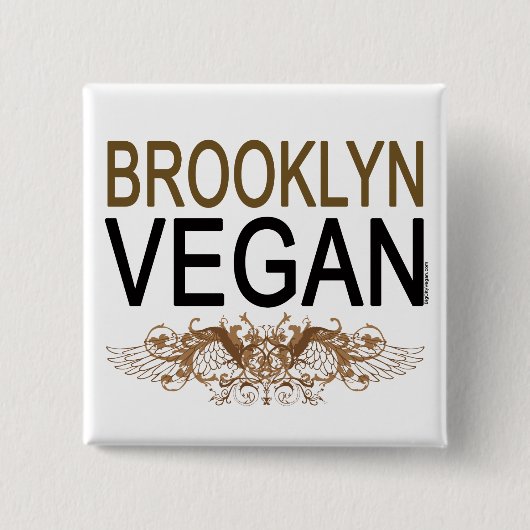 Brooklyn Vegan Vierkante Button 5,1 Cm (Voorkant)