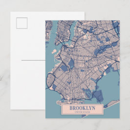 Brooklyn Verenigde Staten Winderige Stad Kaart Rei