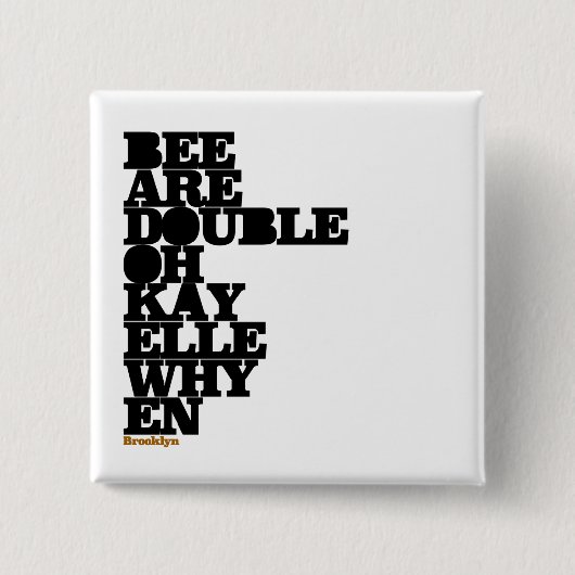 BROOKLYN VIERKANTE BUTTON 5,1 CM (Voorkant)