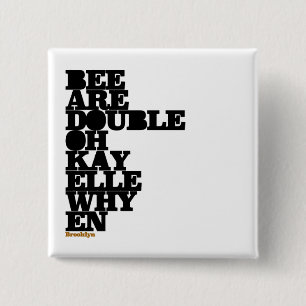 BROOKLYN VIERKANTE BUTTON 5,1 CM