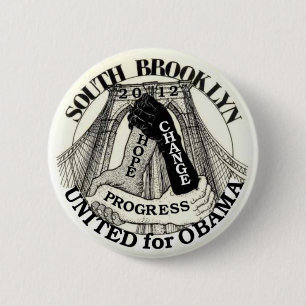 Brooklyn voor Obama 2012 Ronde Button 5,7 Cm