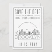 Brooklyn Wedding | De gestileerde Veldlijn sparen Kaart (Voorkant)
