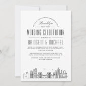 Brooklyn Wedding | Moderne Deco Skyline Kaart (Voorkant)