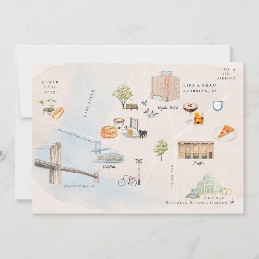 Brooklyn Wedding Weekend Map | NYC Itinerary (Voorkant)