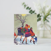 Brookmont Park, 1920s Kerstmis Illustratie Feestdagenkaart (Staand voorkant)