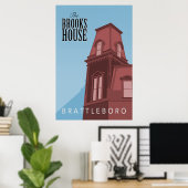 Brooks House Hotel Retro Poster (Thuiskantoor)