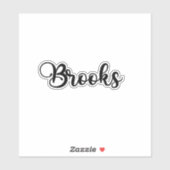 Brooks Naam - Handgeschreven kalligrafie Sticker (Vel)