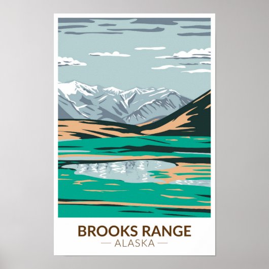 Brooks Range Mountains Alaska Vintage Poster (Voorkant)